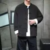 Jaqueta Acolchoada Grossa Retro 2025 Inverno Estilo Chinês Botão Jaqueta Tang Suit Gola Alta Nova Jaqueta Masculina Estilo Chinês