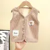 Colete infantil estilo ocidental, colete de veludo para meninas para outono e inverno, colete quente para bebês, colete grosso para meninos para uso externo