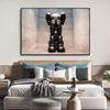 Pintura decorativa moderna minimalista creativa para mesita de noche de dormitorio, tendencia de moda, pintura colgante para pared de fondo de sala de estar, oso violento niños