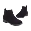 Botas de Punta Baja Extra Grandes Transfronterizas Tallas 34-46 para Mujer, Botines Estampado de Leopardo con Tacón Medio, Botas de Tacón Cuadrado Estilo Europeo y Americano para Mujer, Botas de Cuero Otoño e Invierno