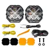 Adecuado para Jeep Wrangler Foco para pilar A de 4.7 pulgadas, luz de cuchilla de hacha de guerra tipo X, luz auxiliar todoterreno LED, luz antiniebla