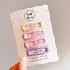 Presilhas coloridas laterais para franja de crianças, estilo coreano fofo, presilhas de cabelo de alta qualidade e requintadas, presilhas para bebê estilo dopamina que não danificam o cabelo