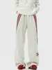 Pantalones deportivos a rayas estilo americano para hombre, nuevos y modernos para otoño e invierno 2026, de alta calle, holgados, rectos, casuales para hombre