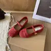 Zapatos de Cuero Pequeños Cómodos de Punta Redonda Estilo Francés Zapatos de Abuela Retro Nuevo Estilo 2026 Zapatos de Boca Baja Mocasines de Una Correa para Viajar