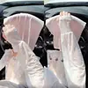 Mangas de Gelo com Proteção Solar para Mulheres, Anti-UV, para Ciclismo e Direção ao Ar Livre no Verão, Mangas de Seda Gelada com Laço de Pérola, Corte Amplo