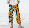 2026 Novo Modelo Temu Amazon Site Independente Transfronteiriço Estampa Digital 3D Calça Cropped Casual para Mulheres Elasticidade nas Quatro Direções Verão