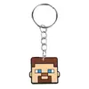 Pingente de chaveiro de desenho animado Tetris PVC borracha macia chaveiro decoração de bolsa de carro acessório de chaveiro