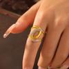 Anillo de Diamantes de Moda Europea y Americana para Mujer Ins Trendy Lujo Ligero Nicho Diseño Sensacional Exquisito Anillo Abierto Anillo de Dedo Decorativo