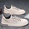 Zapatos de Hombre Primavera y Otoño 2025 Nuevos Zapatos Casuales de Cuero Zapatos Planos Blancos para Hombre Adolescentes Más Fáciles de Combinar Verano Deportes Zapatos Blancos
