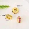 Retenção de cor alta, banhado a ouro 18k, cravejado com diamantes coloridos, contas separadoras de corte reto, espaçadores, contas soltas para pulseiras e joias de miçangas DIY