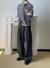 Pantalones Casuales de Hilo Floral Rectos de Pierna Ancha de Línea A con Doble Pliegue Otoño e Invierno Estilo Elegante Old Money Unisex de Pierna Larga