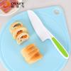 Cuchillo de fruta dentado de plástico, cuchillo de verduras para niños, tabla de cortar de doble cara, tabla de cortar pequeña, cortador de fideos, pan tostado, cuchillo de postre
