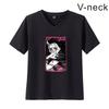 Camiseta de manga corta con cuello en V para mujer con estampado periférico de Demon Slayer Ghost Blade Animation