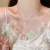 Moda Estilo Coreano y Japonés Minimalista Collar con Colgante Redondo Microincrustado de Circonita Inspirado en Chanel Cadena para Clavícula Versátil Lujo Ligero Nicho