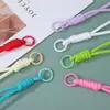 Llavero Tejido Creativo de Colores, Colgante para Bolso, Tejido a Mano con Bloques de Color, Correa Anti-Pérdida para Memoria USB, Venta al por Mayor desde el Fabricante