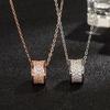 Collar de plata esterlina s925 grande de cintura pequeña con diamantes completos exquisito estilo de lujo ligero colgante cilíndrico estrellado de alta calidad