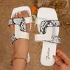 Nuevas sandalias planas de moda cuadradas de color block para mujer, comercio exterior transfronterizo, color de moda, estilo europeo y americano, simples