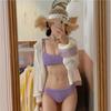 2024 Tailandia Multicolor Deseo Puro Traje de Baño Dividido de Color Sólido para Niña Bikini para Mujer Bikini de Vacaciones Aguas Termales