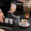 Juego de taza y platillo de café de cerámica, diseño creativo único, taza para el té de la tarde, taza de café para latte art, regalo práctico
