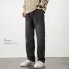 Pantalones retro de otoño nuevos para hombre, vaqueros gruesos, rectos, sueltos y con forro polar, de marca de moda para hombre, tallas grandes, casuales, elásticos