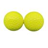Fabricante de origen, pelota de golf de sarín de dos capas y pelo liso, pelota amarilla, pelota promocional en blanco de cuero.