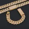 Hip-Hop Europeu e Americano Transfronteiriço 23mm Seis Fileiras de Diamante Corrente Cubana Bolha Colar de Zircônia Pulseira Masculina Tendência Joias Personalização