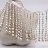 Borla Xiabei Collar de Perlas Hanfu Qipao Cinta Tejida con Cuentas DIY Encaje Bordado Pesado Accesorios Cortina de Cuentas Puños con Cuentas