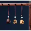 100 Piezas de Sándalo Verde Barbie Sándalo Palo de Rosa Tallado Gato de la Suerte Dios de la Riqueza Bolsa de Dinero Oso Violento Cadena para Teléfono Móvil Colgante