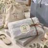 Pegatina adhesiva con patrón de tierra, cachorro lindo, gracias en inglés, pegatina redonda de sellado, empaque de caja de regalo, decoración en stock