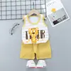 Ropa Infantil 2024 Verano Nuevo Traje Chaleco Infantil Algodón Puro Comercio Exterior Bebé Sin Mangas Shorts Estilo Coreano Ropa para Niños