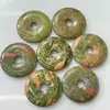 Piedra Natural Semipreciosa Verde Floral Hebilla de Seguridad de 40 mm Cuentas de Moneda Antigua