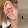 Colección de Pendientes de Hueso del Oído Morado de Ensueño Pendientes de Zirconia Pendientes Planos Espirales de Titanio Médico para el Hélice Pendientes de Hueso del Oído Morados