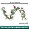 Enredaderas de Flores Artificiales, Hojas de Eucalipto, Enredaderas de Frutos Rojos, Decoración de Escena Navideña, Enredaderas de Follaje de Flores Artificiales para Paisajismo