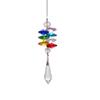 Bola de iluminação de cristal K9 rede folha octogonal contas pingente ornamentos sete cores arco-íris luz coletor faça você mesmo produtos de jóias de cristal
