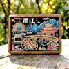 Nuevo Pizarrón Pintado a Mano Imán de Refrigerador de Madera de Ciudad Souvenir Turístico Tridimensional Creativo Cultura Yuhao