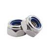 En Stock M3-M20 Acero al Carbono Galvanizado Nylon Tuerca Autocierre Tuerca Antiaflojamiento Din985 Tuerca Hexagonal con Bloqueo de Nylon