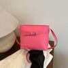 Bolso Bucket Simple Texturizado Color Dopamina de Moda Versátil Casual Diseño Nicho Bolso Cruzado