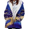 Venta caliente transfronteriza 2023 nueva gabardina para mujer de invierno engrosada de imitación de cordero estilo europeo y americano con capucha de color con costuras al por mayor