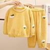 Conjunto de Pijama para Niños, Nuevo Estilo de Invierno, Ropa Cálida para Niños, Ropa para Casa para Niñas, Ropa para Niños con Forro de Polar y Espesa para Bebé