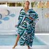 Chaqueta Cover-Up de Bikini de Rayón Europeo y Americano Transfronterizo para Traje de Baño de Aguas Termales, Ropa Exterior, Falda de Playa Marítima, Chal para Traje de Baño para Mujer
