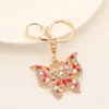 Nuevo llavero de mariposa con diamantes de imitación, aleación con adornos de diamantes, charm de moda para bolso, accesorio para llave de coche de mujer, pequeño regalo