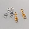 S925 Plata Tailandesa Anillo Doble Hebilla Cola de Pez Semiterminado Chapado en Oro Conector de Pulsera Accesorios de Material de Cuerda Manual S0702