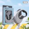 Guia retrátil para animais de estimação com padrão de ondas e blocos de cor 5m Guia de cachorro para passeios ao ar livre, retrátil automática