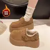 Zapatos Birkenstock de suela gruesa con forro de felpa para mujer, zapatos de invierno 2026 modelo nuevo, zapatos casuales para la nieve, sin cordones con hebilla, versátiles zapatos de algodón
