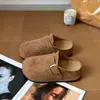 Meias-pantufas Fechadas Estilo Birkenstock Retro Francês para Mulheres, Novo Modelo Transfronteiriço de Tamanho Grande 2026, Chinelos Planos Deslizantes para Uso Externo