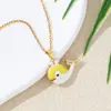 Venta Caliente Transfronteriza Moda Goteo de Aceite Dibujos Animados Lindo Delfín Ballena Océano Pez Payaso Colgante Collar Clavícula para Mujer