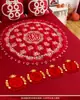 Alfombra de Bendición de Boda Bordada con la Palabra "Fu" para Cien Bendiciones, un Nacimiento Temprano de un Niño Precioso, la Prensa de la Cama de la Novia, una Colección Completa de Artículos de Preparación para la Boda para la Mujer