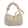 Bolsa Feminina Bolsa de Axila 2025 Nova Bolsa de Ombro Estilo Floresta Doce Pequena Fresca Estilo Pastoral Bolsa de Mão Floral de Nylon