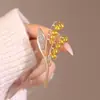 Broche de orquídea lírio-no-anel estilo antigo alta qualidade design de nicho senso de design estilo nacional clássico elegante broche corsage acessórios de vestuário