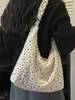 Bolso tote elegante estilo coreano con estampado de estrellas, nuevo y moderno 2026, bolso cruzado casual plisado para estudiantes, personalizado
